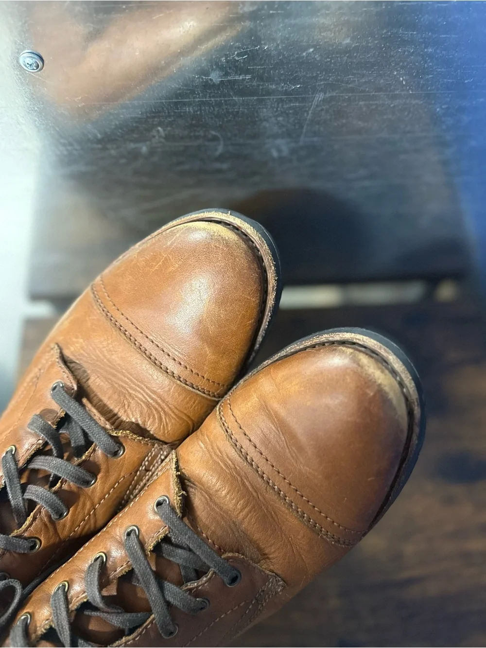 Thursday Everyday Brown Leather Lace Up Ankle Boot Cap Toe Men's Brown Sz 9